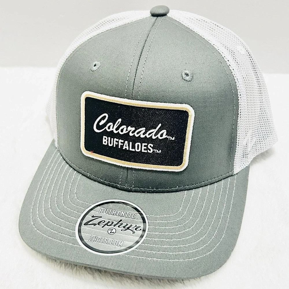 Zephyr Colorado Buffaloes Script Trucker Hat Cap‎ Adjustable Snapback Gray NCAA